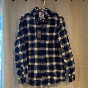Baby blue & cream Plaid Button-Up Shirt